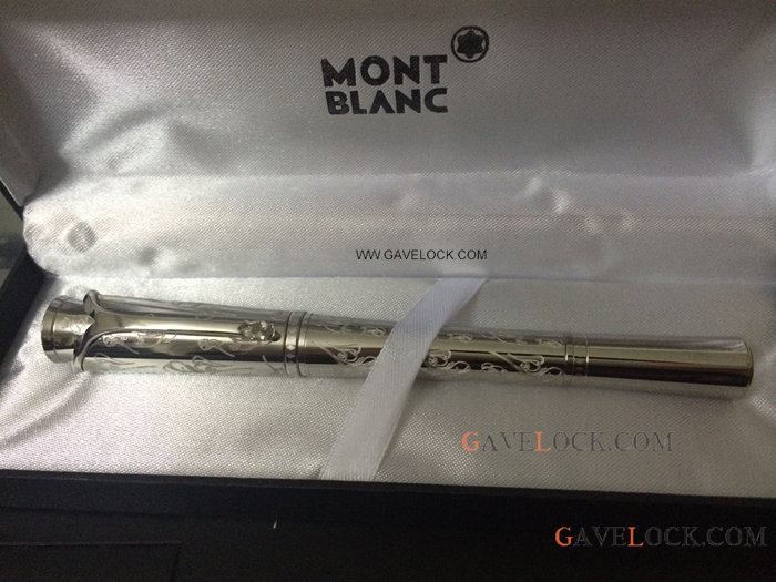 AAA Fake Mont Blanc Pens - Sliver Mont blanc Pen Princess Monaco SS Rollerball Pen AAA Fake Mont Blanc Pens - Sliver Mont blanc Pen Princess Monaco SS Rollerball Pen